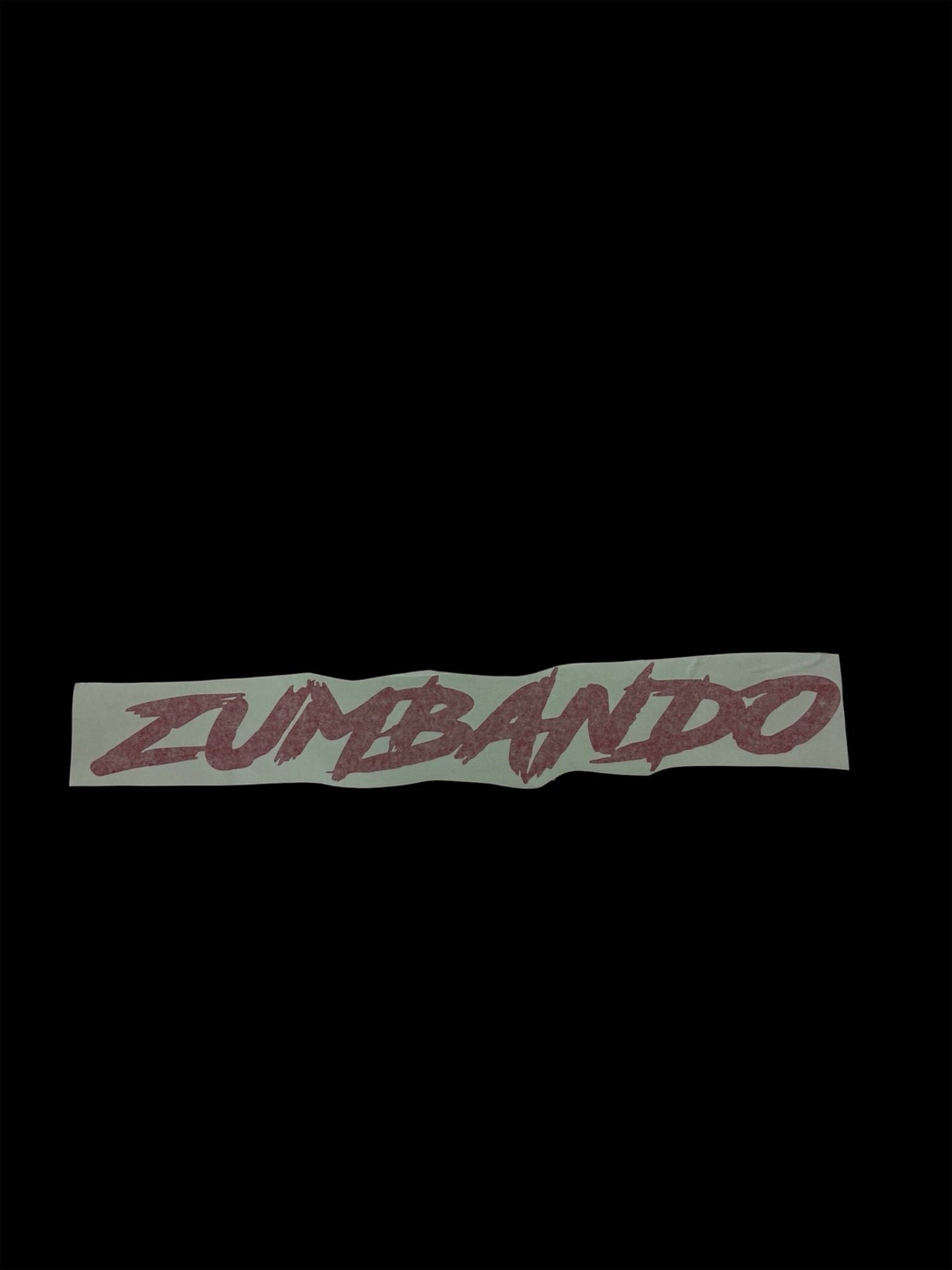 Red “ZUMBANDO” front windshield banner